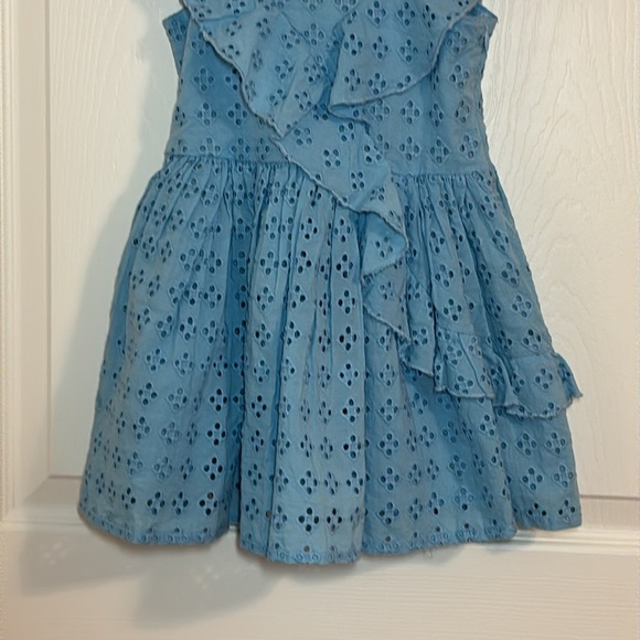 Sweet Magnolia Girls Blue Eyelet Dress, 3T - Picture 3 of 6